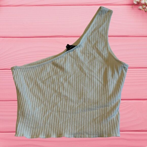 Callipygian Womens One Shoulder Cropped Tank Size Large NWT (VERY SMALL) Y2K - Picture 2 of 6